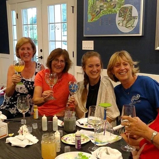 Hand painted Wine Glasses