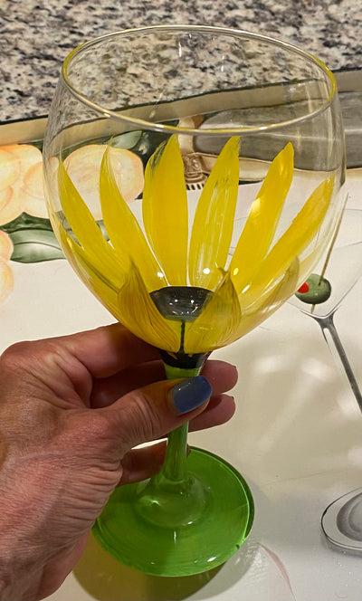 Hand painted Wine Glasses
