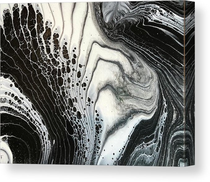 Black and White Granite Pour - Canvas Print