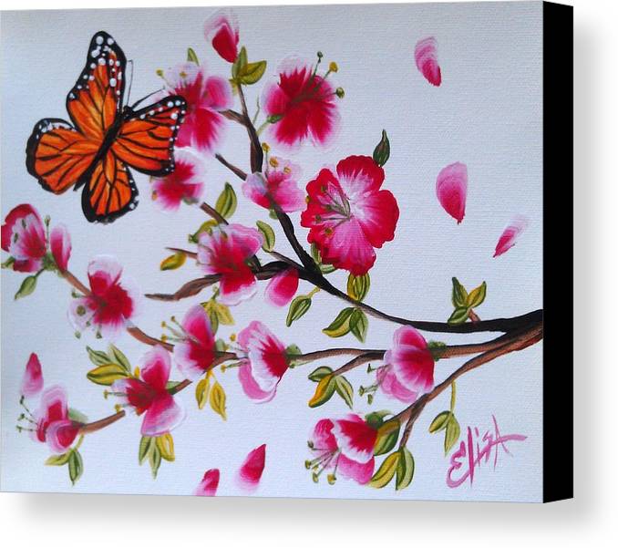 Cherry blossoms butterfly - Canvas Print