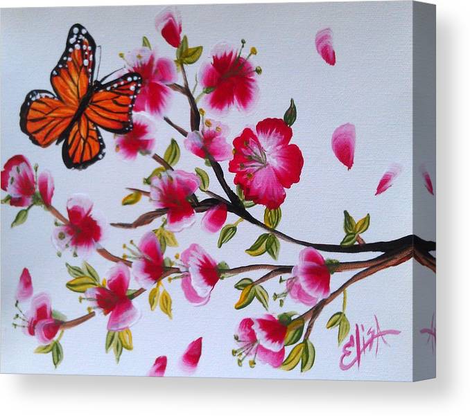 Cherry blossoms butterfly - Canvas Print
