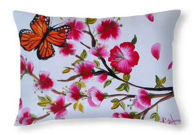 Cherry blossoms butterfly - Throw Pillow