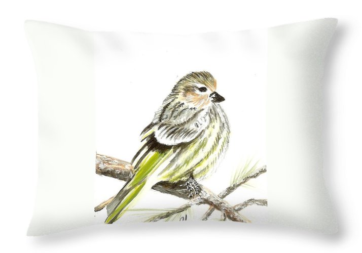 Pine Siskin Finch - Throw Pillow