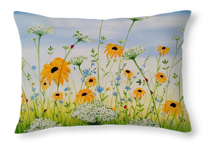 Whimsical Wildflowers - Throw Pillow
