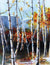 White Birch Tree Mountain Landscape - Art Print