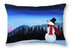 Winter wonderland snowman - Throw Pillow